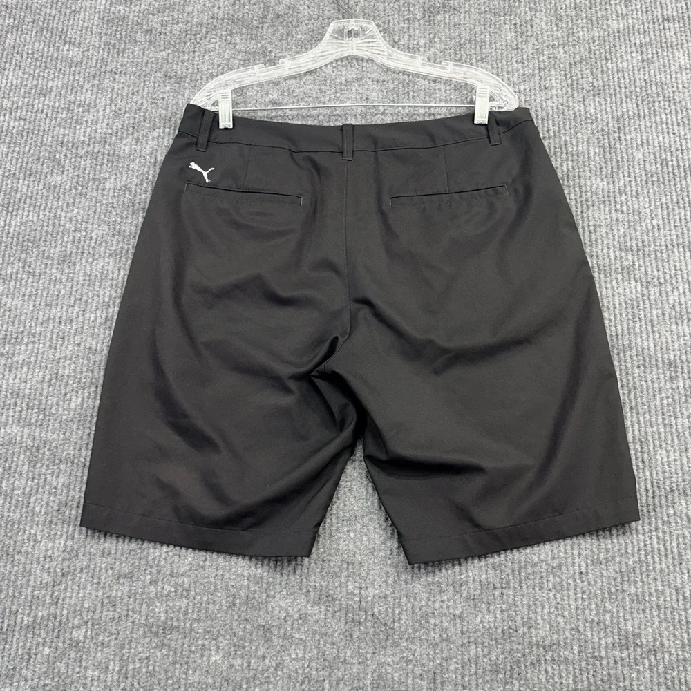 Puma Shorts Mens 34 Black Chino Performance Lightweight Casual Zip Fly Pockets